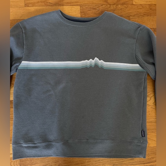 Patagonia Uprisal Crew Sweatshirt Womens Large Ridge Mtn Graphic Logo - Picture 4 of 5